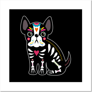 weiner dog Skull pug dog halloween Posters and Art